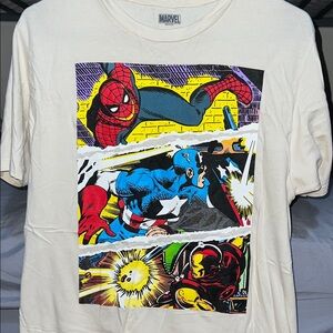 Marvel Men's Comic Heroes T-Shirt - Cream